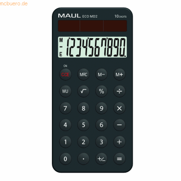 4002390092852 - 72752 90 Taschenrechner Solar ECO MD 2 schwarz 4002390092852 MAUL 4002390092852 - 72752 90 Taschenrechner Solar ECO MD 2 schwarz 4002390092852 MAUL