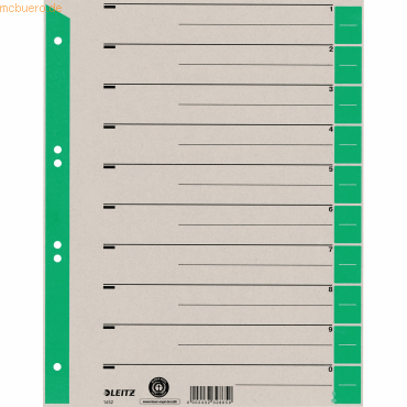 4002432452132 - LEITZ® Trennblätter A4 1652 zur freien Verwendung 100 Stück grün 4002432452132 - LEITZ® Trennblätter A4 1652 zur freien Verwendung 100 Stück grün