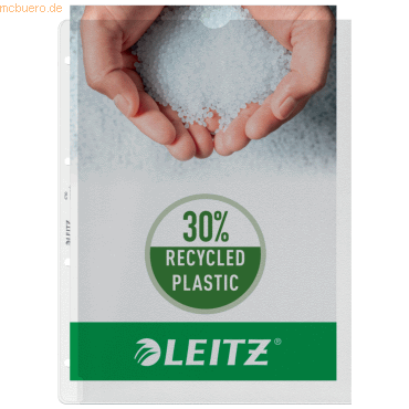 4002432478859 - LEITZ Prospekthüllen 4780 DIN A4 oben und Lochseite offen 100 Stück 4 fach Lochung