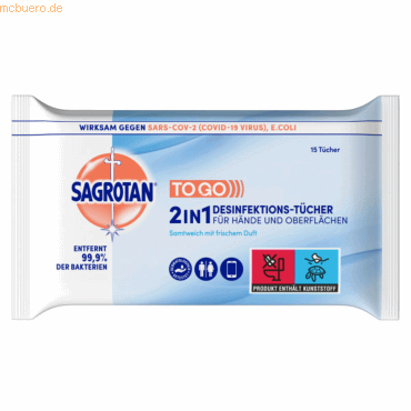 4002448079088 - SAGROTAN 2in1 Desinfektionstücher Feuchttücher zur Hand- und Flächendesinfektion 1 Packung = 15 Tücher 4002448079088 - SAGROTAN 2in1 Desinfektionstücher Feuchttücher zur Hand- und Flächendesinfektion 1 Packung = 15 Tücher