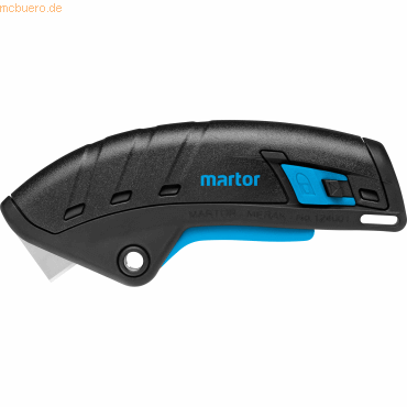 4002632920578 - Sicherheitsmesser Secupro Merak ergonomisch Sicherungsknopf mit Halteöse L 128 x B 18 x H 50 mm Stahl GFK blau-schwarz