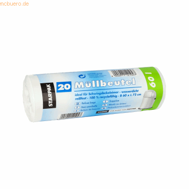 4002911121047 - Müllsäcke 12104 weiß 60 Liter offen äußerst reißfest 4002911121047 20 Stück 4002911121047 - Müllsäcke 12104 weiß 60 Liter offen äußerst reißfest 4002911121047 20 Stück
