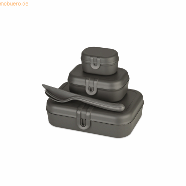 4002942559604 - KOZIOL Lunchbox Holz Kunststoff (Set 6-tlg 3 Lunchboxen +1 Besteckset bestehend aus 1x Messer1x Gabel 1x Löffel) biozirkulärem Materialspülmaschinengeeignetmelaminfreirecycelbar grau 4002942559604 - KOZIOL Lunchbox Holz Kunststoff (Set 6-tlg 3 Lunchboxen +1 Besteckset bestehend aus 1x Messer1x Gabel 1x Löffel) biozirkulärem Materialspülmaschinengeeignetmelaminfreirecycelbar grau