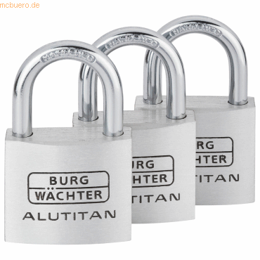 4003482362518 - Burg-Wächter Vorhangschloss Vorhängeschloss Mit Schlüssel Trio Set 65 Mm Bügelstärke Massives Aluminiumschloss Innenwerk R 4003482362518 - Burg-Wächter Vorhangschloss Vorhängeschloss Mit Schlüssel Trio Set 65 Mm Bügelstärke Massives Aluminiumschloss Innenwerk R