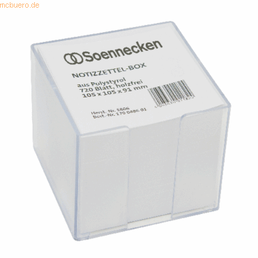 4003630011824 - Zettelbox 5806 105x105x91cm transparent Kunststoff inkl 720 Notizzettel 4003630011824 Soennecken 4003630011824 - Zettelbox 5806 105x105x91cm transparent Kunststoff inkl 720 Notizzettel 4003630011824 Soennecken