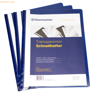 4003630011862 - Schnellhefter 2975 A4 dunkelblau PP Kunststoff kaufmännische Heftung bis 4003630011862 2975 10 Stück 4003630011862 - Schnellhefter 2975 A4 dunkelblau PP Kunststoff kaufmännische Heftung bis 4003630011862 2975 10 Stück