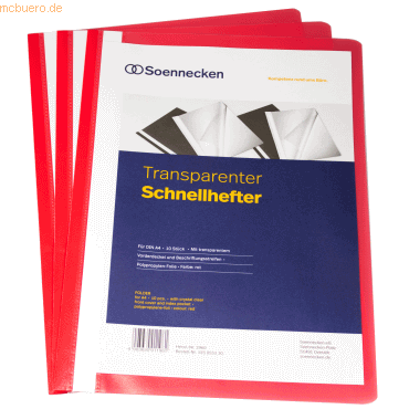 4003630011961 - Schnellhefter 2960 A4 rot PP Kunststoff kaufmännische Heftung bis 4003630011961 2960 10 Stück 4003630011961 - Schnellhefter 2960 A4 rot PP Kunststoff kaufmännische Heftung bis 4003630011961 2960 10 Stück