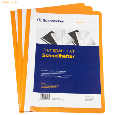 4003630011985 - Schnellhefter 2962 A4 orange PP Kunststoff kaufmännische Heftung bis 4003630011985 2962 10 Stück 4003630011985 - Schnellhefter 2962 A4 orange PP Kunststoff kaufmännische Heftung bis 4003630011985 2962 10 Stück
