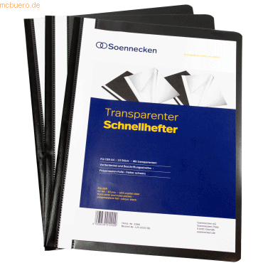 4003630012029 - Schnellhefter 2966 A4 schwarz PP Kunststoff kaufmännische Heftung bis 4003630012029 2966 10 Stück 4003630012029 - Schnellhefter 2966 A4 schwarz PP Kunststoff kaufmännische Heftung bis 4003630012029 2966 10 Stück