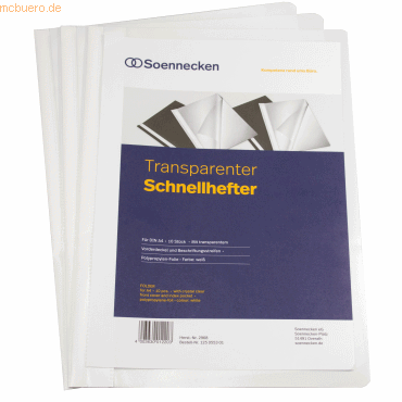 4003630012203 - Schnellhefter 2968 A4 weiß PP Kunststoff kaufmännische Heftung bis 4003630012203 2968 10 Stück 4003630012203 - Schnellhefter 2968 A4 weiß PP Kunststoff kaufmännische Heftung bis 4003630012203 2968 10 Stück