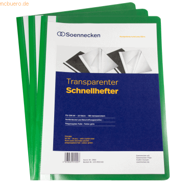 4003630012227 - Schnellhefter 2964 A4 grün PP Kunststoff kaufmännische Heftung bis 4003630012227 2964 10 Stück 4003630012227 - Schnellhefter 2964 A4 grün PP Kunststoff kaufmännische Heftung bis 4003630012227 2964 10 Stück