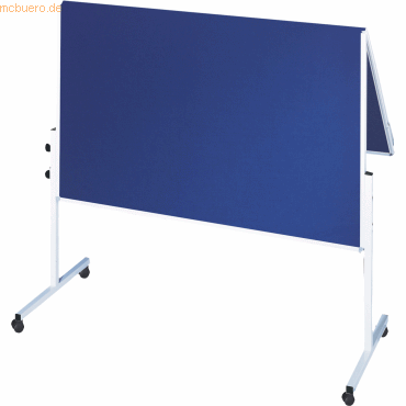 4003630012906 - Moderationstafel 4869 blau Textil Whiteboard klappbar Rollen 120 x 150 cm 4003630012906 4869