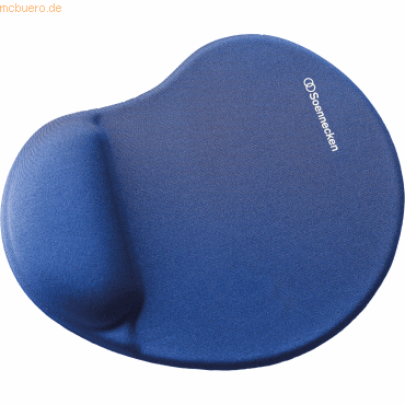 4003630013040 - Mauspad oval 255 x 21 x 215 cm (B x H x T) mit Handgelenkauflage Gummi Lycra blau 4003630013040 Soennecken