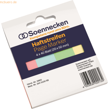 4003630022134 - Haftstreifen 20 x 50 mm (B x H) rot blau grün gelb 40 Bl Block 4 Block Pack 4003630022134 4 Stück 4003630022134 - Haftstreifen 20 x 50 mm (B x H) rot blau grün gelb 40 Bl Block 4 Block Pack 4003630022134 4 Stück