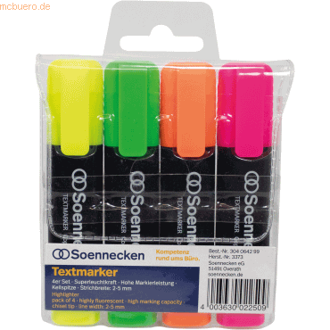 4003630022509 - Textmarker 3373 Etui 4-farbig sortiert 2-5mm Keilspitze 4003630022509 4 Stück