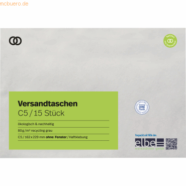 4003630025104 - Versandtaschen oeco 2951 C5 ohne Fenster haftklebend 80g grau 4003630025104 15 Stück 4003630025104 - Versandtaschen oeco 2951 C5 ohne Fenster haftklebend 80g grau 4003630025104 15 Stück