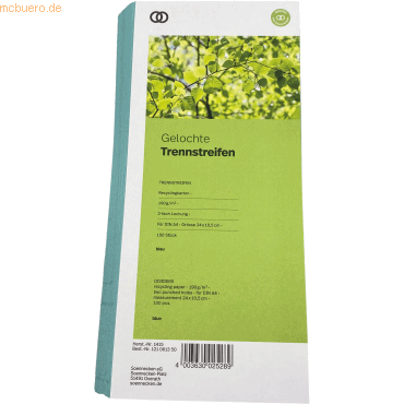 4003630025289 - Trennstreifen 1415 oeco blau 190g gelocht 24x105cm  4003630025289 100 Stück