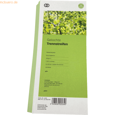 4003630025340 - Trennstreifen 1416 oeco grün 190g gelocht 24x105cm  4003630025340 100 Stück