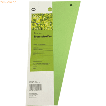 4003630025432 - Trennstreifen 1433 oeco grün 190g gelocht 24x125cm  4003630025432 100 Stück