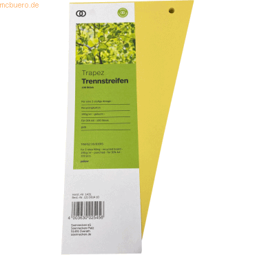 4003630025456 - Trennstreifen 1431 oeco gelb 190g gelocht 24x125cm  4003630025456 100 Stück