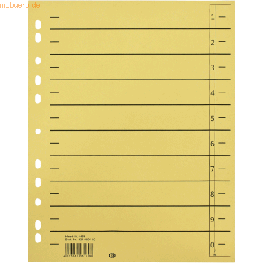 4003630025531 - Trennblätter oeco 1455 A4 gelb 230g  4003630025531 100 Stück