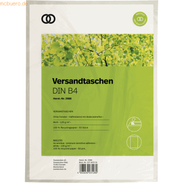 4003630031280 - Versandtaschen oeco 2988 B4 ohne Fenster haftklebend 120g weiß 4003630031280 50 Stück 4003630031280 - Versandtaschen oeco 2988 B4 ohne Fenster haftklebend 120g weiß 4003630031280 50 Stück