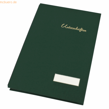 4003630055484 - Unterschriftenmappe 1490 A4 Leinen grün mit Einsteckschild 20 Fächer 4003630055484 - Unterschriftenmappe 1490 A4 Leinen grün mit Einsteckschild 20 Fächer