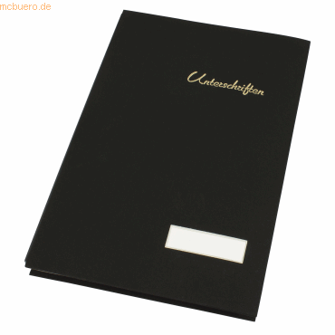 4003630055514 - Unterschriftenmappe 1493 A4 Leinen schwarz mit Einsteckschild 20 Fächer 4003630055514 - Unterschriftenmappe 1493 A4 Leinen schwarz mit Einsteckschild 20 Fächer