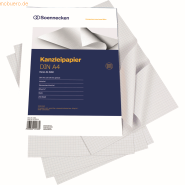 4003630121639 - Kanzleipapier 5282 A3 auf A4 gefalzt kariert ohne Rand weiß 4003630121639 250 Blatt 4003630121639 - Kanzleipapier 5282 A3 auf A4 gefalzt kariert ohne Rand weiß 4003630121639 250 Blatt