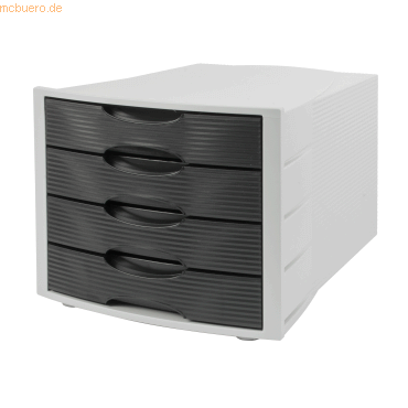 4003630121738 - Schubladenbox 4 Schubladen din A4 Polystyrol Gehäusefarbe lichtgrau Farbe der Schublade schwarz - Soennecken 4003630121738 - Schubladenbox 4 Schubladen din A4 Polystyrol Gehäusefarbe lichtgrau Farbe der Schublade schwarz - Soennecken