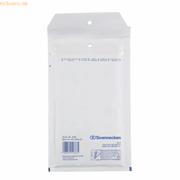 4003630122636 - Luftpolstertasche B 00 mit Haftklebung Kraftpapier weiß 5 St Pack Verschlusstechnik mit Haftklebung - Soennecken 4003630122636 - Luftpolstertasche B 00 mit Haftklebung Kraftpapier weiß 5 St Pack Verschlusstechnik mit Haftklebung - Soennecken