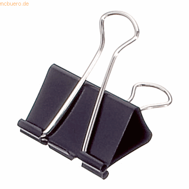 4003630751560 - Foldbackklemmer 40mm 19mm Federstahl schwarz 12 St Pack max Klemmdicke 19 mm - Soennecken
