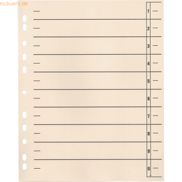 4003969015272 -  Trennblätter 24x30cm 180g 11fach gelocht chamois 4003969015272 HEAD 1