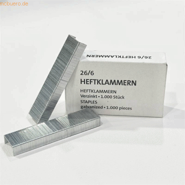 4003969028517 - Heftklammern 124001200 Stahldraht verzinkt 26 6 Heftleistung 30 Blatt max 4003969028517 1000 Stück 4003969028517 - Heftklammern 124001200 Stahldraht verzinkt 26 6 Heftleistung 30 Blatt max 4003969028517 1000 Stück
