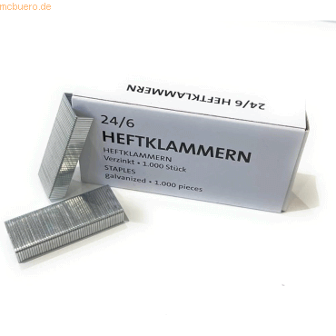 4003969028531 - Heftklammern 124000900 Stahldraht verzinkt 24 6 Heftleistung 30 Blatt max  4003969028531 1000 Stück