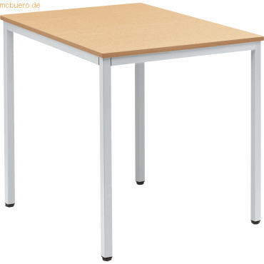 4003969046917 - Konferenztisch Line 810010072 72cm (H) 80x70cm (BxT) rechteckig buche   silber 4003969046917 Soennecken