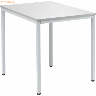 4003969046979 - Konferenztisch Line 810010081 72cm (H) 80x70cm (BxT) rechteckig lichtgrau   silber 4003969046979 Soennecken