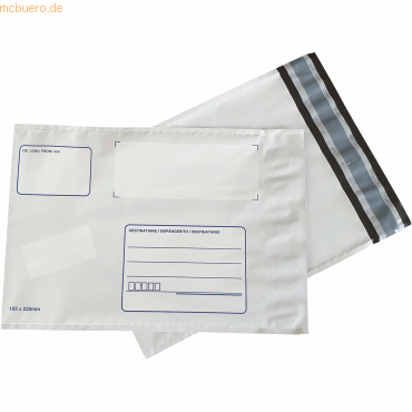 4003969059948 - Versandtasche DIN C5 165 x 220 mm (B x H) ohne Fenster mit Sicherheitsverschluss coextrudierter LDPE-Folie schwarz weiß 40039690 100 Stück