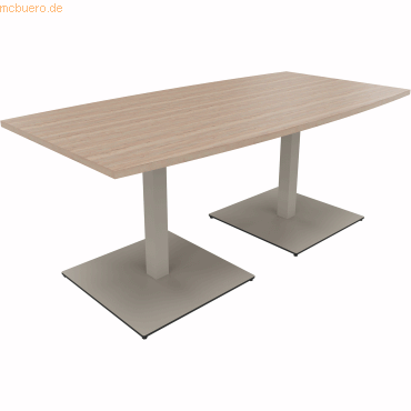 4003969061453 - Besprechungstisch communication 810012671 72cm (H) Tonnenform eiche natur   silber 4003969061453 Soennecken