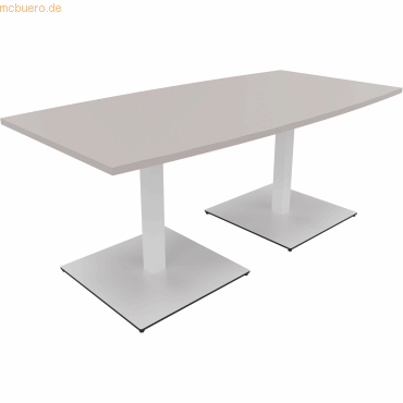 4003969061538 - Besprechungstisch communication 810012781 72cm (H) Tonnenform lichtgrau   weiß 4003969061538 Soennecken