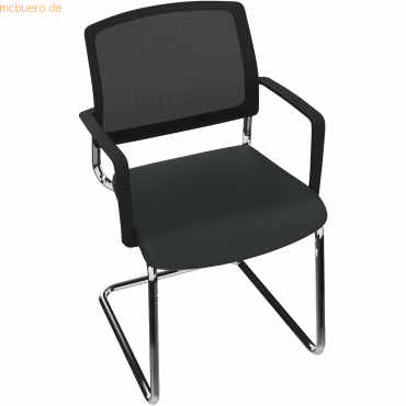 4003969061965 - Konferenzstuhl chrom Armlehne Sitz Xtreme sw Rücken Netz sw 4003969061965 Soennecken