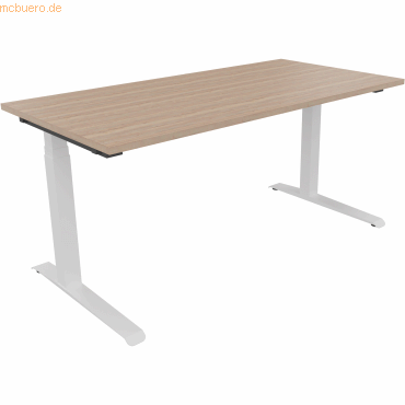 4003969062962 - Sitz-Steh-Schreibtisch All in One 810013671 elektrisch höhenverstellbar 645-1275cm (H) 160x80cm (BxT) rechteckig eiche na