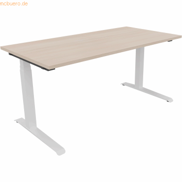 4003969063082 - Sitz-Steh-Schreibtisch All in One 810013672 elektrisch höhenverstellbar 645-1275cm (H) 160x80cm (BxT) rechteckig akazie h