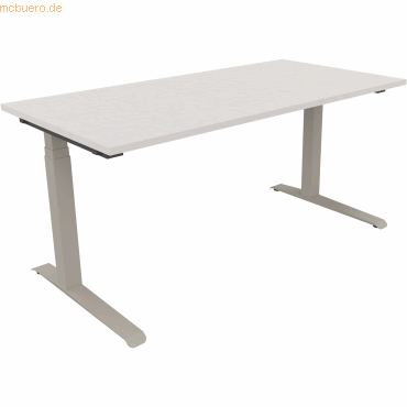 4003969063105 - Sitz-Steh-Schreibtisch All in One 810013501 elektrisch höhenverstellbar 645-1275cm (H) 160x80cm (BxT) rechteckig weiß   s