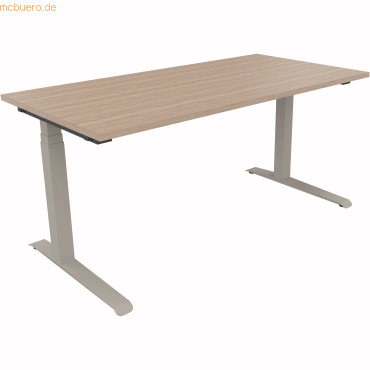 4003969063136 - Sitz-Steh-Schreibtisch All in One 810013571 elektrisch höhenverstellbar 645-1275cm (H) 160x80cm (BxT) rechteckig eiche nat