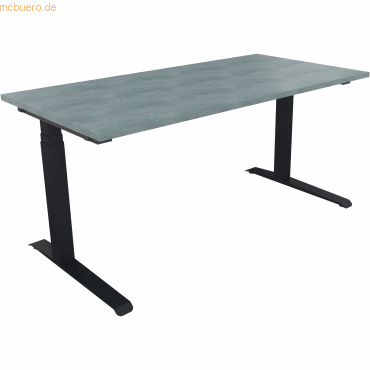 4003969063174 - Sitz-Steh-Schreibtisch All in One 810013483 elektrisch höhenverstellbar 645-1275cm (H) 160x80cm (BxT) rechteckig beton hel 4003969063174 - Sitz-Steh-Schreibtisch All in One 810013483 elektrisch höhenverstellbar 645-1275cm (H) 160x80cm (BxT) rechteckig beton hel