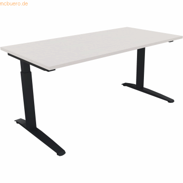 4003969063211 - Schreibtisch All in One 810012801 manuell höhenverstellbar 65-85cm (H) 160x80cm (BxT) rechteckig diamantweiß   anthrazit met