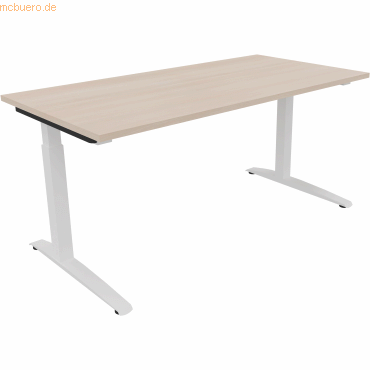 4003969063310 - Schreibtisch All in One 810013072 manuell höhenverstellbar 65-85cm (H) 160x80cm (BxT) rechteckig akazie hell   verkehrsweiß