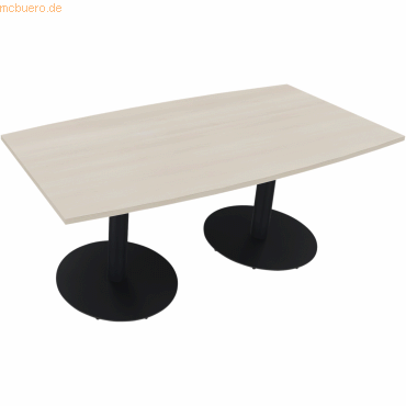 4003969064676 - Besprechungstisch communication 810017372 72cm (H) Tonnenform akazie hell   anthrazit metallic 4003969064676 Soennecken