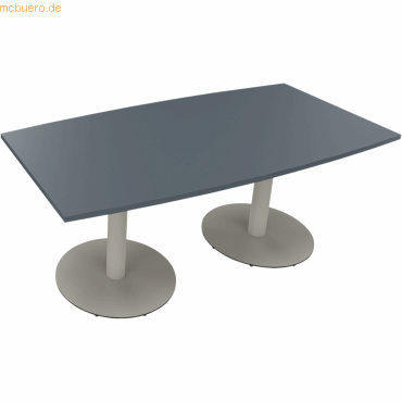 4003969064805 - Besprechungstisch communication 810017482 72cm (H) Tonnenform lavagrau   silberaluminium 4003969064805 Soennecken